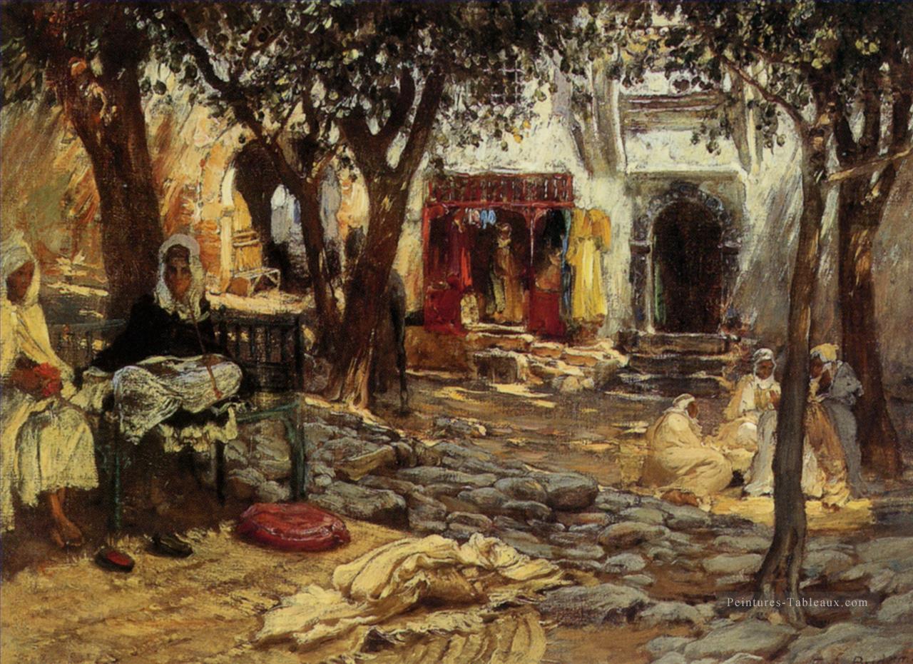 Moments oisifs Une cour arabe Frederick Arthur Bridgman Frederick Arthur Bridgman Arabe Peintures à l'huile